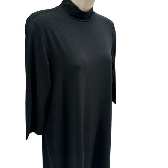 NWT J.Jill Wearever Collection Black Mock Turtleneck Shift Dres M Petite - Picture 2 of 7